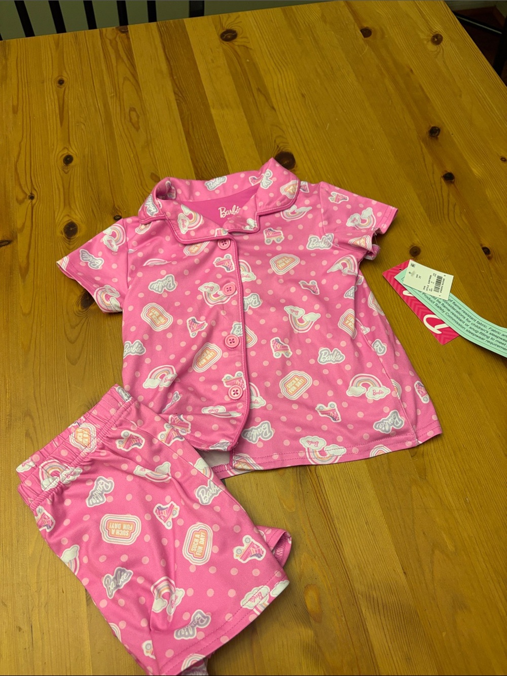 Barbie Pink Short Sleeve Pajama Set